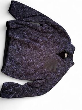 Geometric Quilted Bomber Jacket in Deep Purple